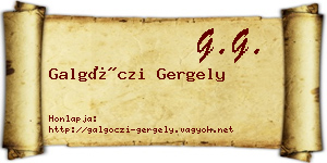 Galgóczi Gergely névjegykártya
